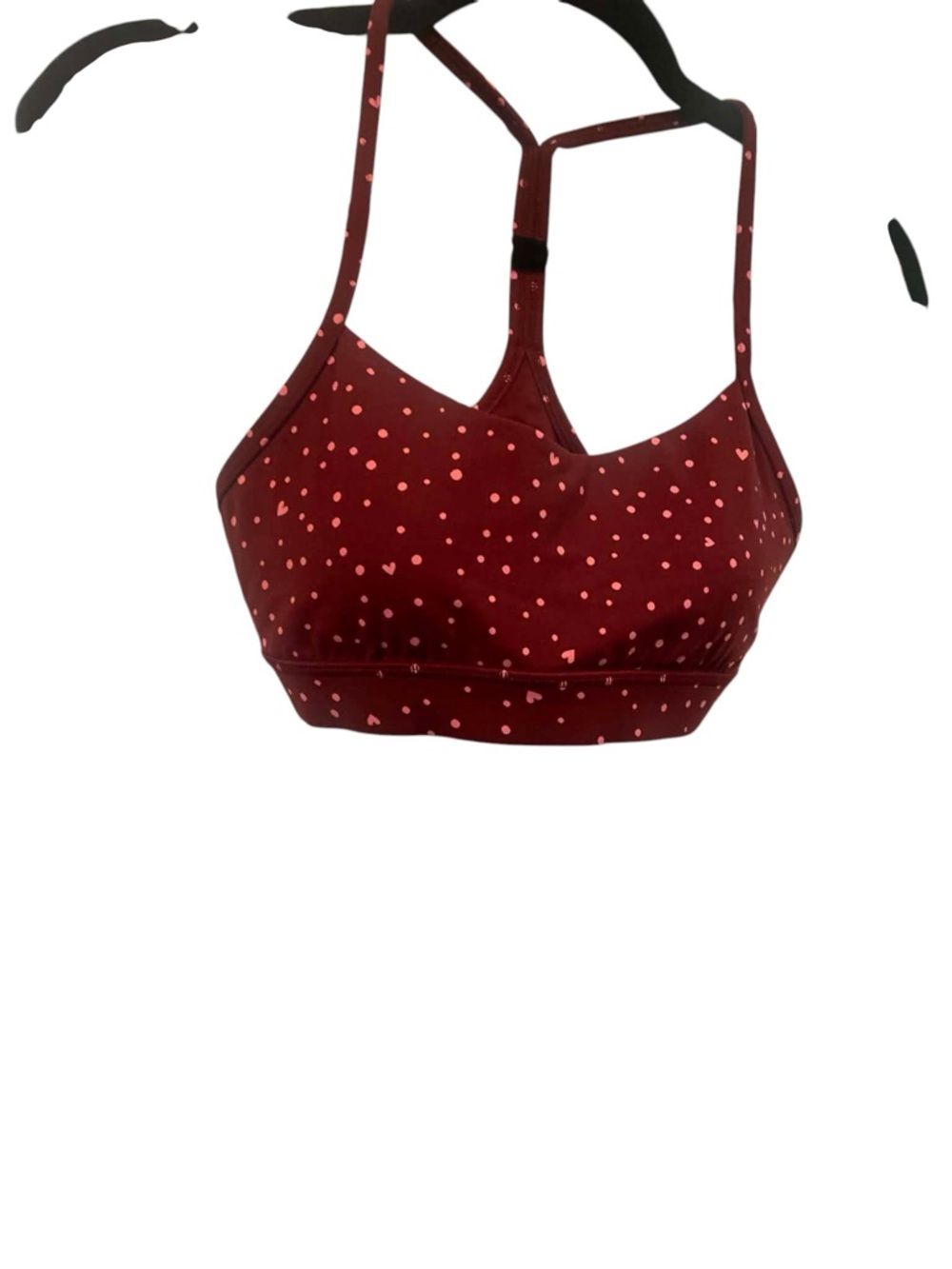 NWT Lululemon flow y bra HEART SCATTER DOT RED Size 6 - Picture 3 of 5